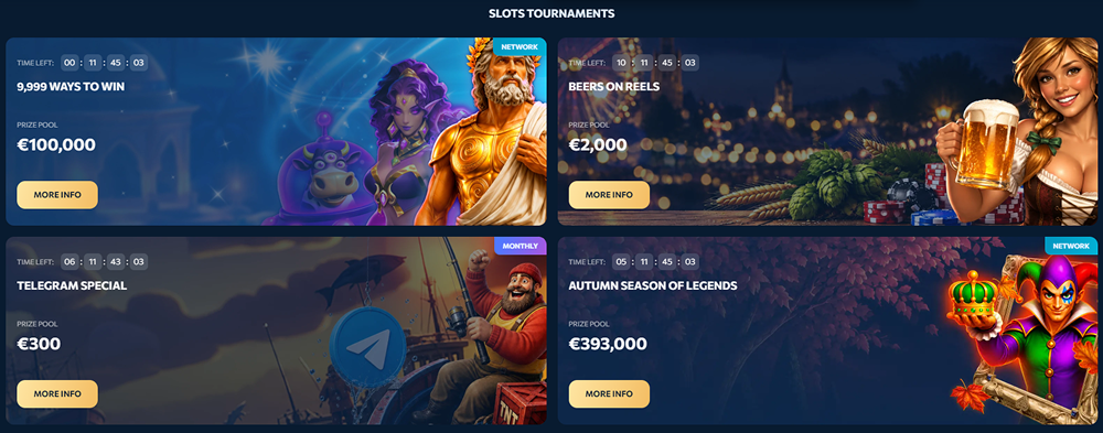 Reveryplay Casino slots tournaments with prize pools and leaderboard rewards